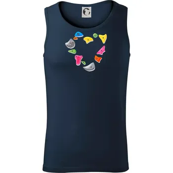 Lezení na stěně - srdce - Tílko pánské Core - M ( Námořní modrá (velmi tmavá - téměř černá) )