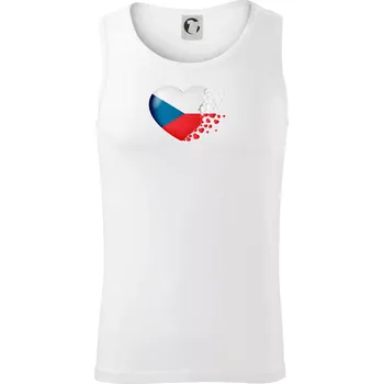 Vlajka s odlétajícími srdci - Česká - Tílko pánské Core - 2XL ( Bílá )