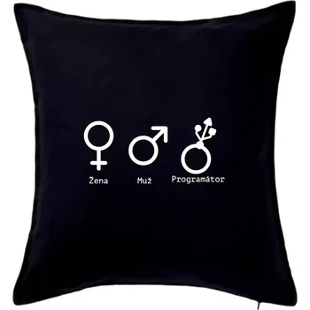 Polštář Muž žena programátor - Polštář 50x50 - 50x50 - Pouze potah ( Černá )