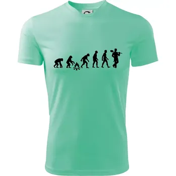 Evoluce kominík v klobouku - Dětské triko sportovní (dresovina) - 146 cm/10 let ( Mátová )