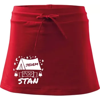 Dámská sukně Jedem pod stan - Sportovní sukně - two in one - L ( Červená )