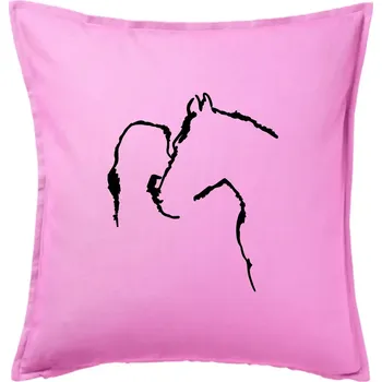 Polštář Kůň a já silueta - Polštář 50x50 - 50x50 - Pouze potah ( Růžová )