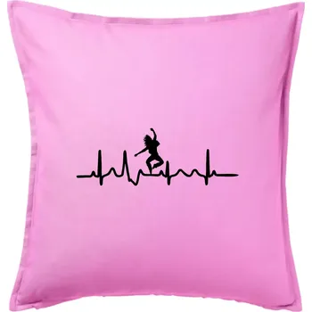 Polštář Ekg tanec - vlasy - Polštář 50x50 - 50x50 - Pouze potah ( Růžová )