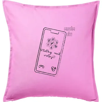 Polštář Vcelky mě volají - musím jít - Polštář 50x50 - 50x50 - Pouze potah ( Růžová )