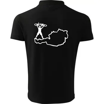 Pánská košile Cyklista - Mapa Rakouska - Polokošile pánská Pique Polo 203 - 4XL ( Černá )