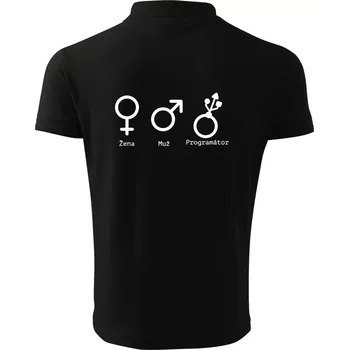 Pánská košile Muž žena programátor - Polokošile pánská Pique Polo 203 - 3XL ( Černá )