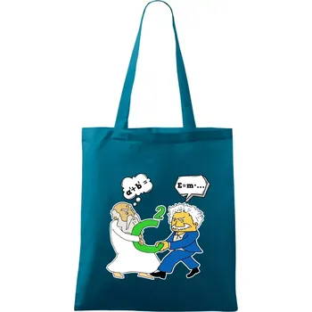 Pythagoras a Albert boj o C - Taška bavlněná - 42 x 38 cm ( Petrolejová )