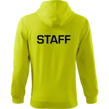 Pánská mikina Staff - Mikina s kapucí na zip trendy zipper - 2XL ( Limetková )