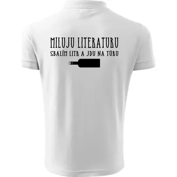 Pánská košile Miluju literaturu - Polokošile pánská Pique Polo 203 - XL ( Bílá )