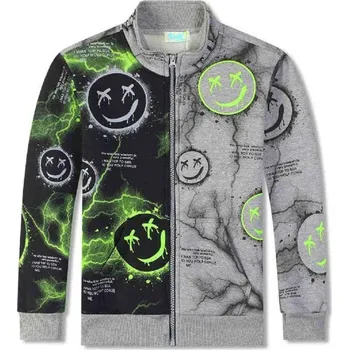 Chlapecká mikina CHLAPECKÁ MIKINA NA ZIP ZATEPLENÁ NOVINKA Barva: Šedá, Velikost: 152