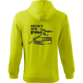 Pánská mikina Kašlu na to, jdu do Bradavic - Mikina s kapucí na zip trendy zipper - S ( Limetková )