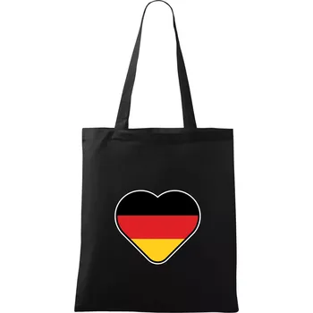 Germany love velké - Německá vlajka - Taška bavlněná - 42 x 38 cm ( Černá )