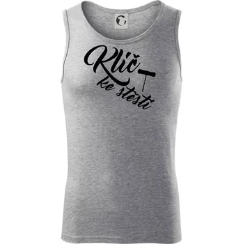 Klíč ke štěstí vývrtka jednoduchá - Tílko pánské Core - S ( Tmavě šedý melír )