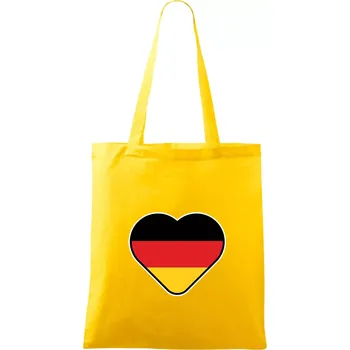 Germany love velké - Německá vlajka - Taška bavlněná - 42 x 38 cm ( Žlutá )