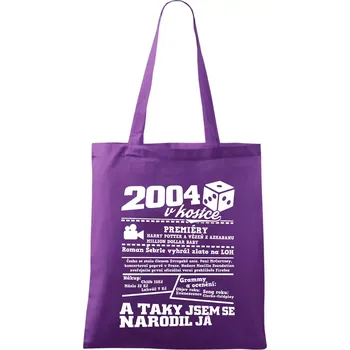 2004 v kostce - Taška bavlněná - 42 x 38 cm ( Fialová )