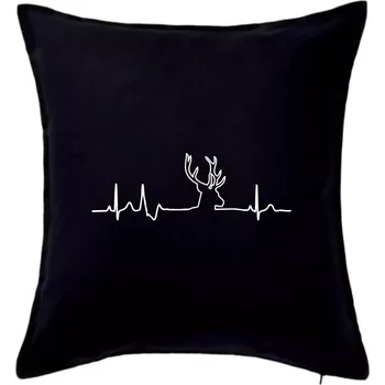 Polštář Jelen EKG - Polštář 50x50 - 50x50 - Pouze potah ( Černá )