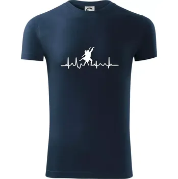 Pánské tričko EKG tanec - tančící dvojice - Viper FIT - Pánské zůžené tričko - S ( Námořní modrá (velmi tmavá - téměř černá) )
