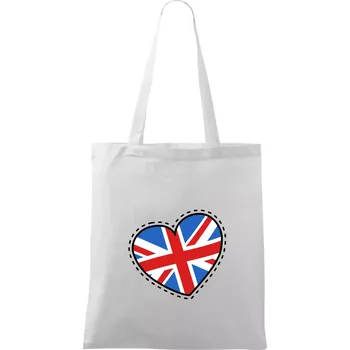 Británie srdce velké - Taška bavlněná - 42 x 38 cm ( Bílá )