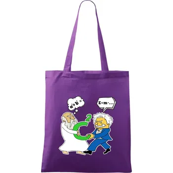 Pythagoras a Albert boj o C - Taška bavlněná - 42 x 38 cm ( Fialová )