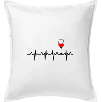 Polštář Víno ekg - Polštář 50x50 - 50x50 - Pouze potah ( Bílá )