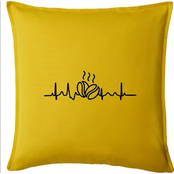 Polštář EKG zrna kávy - Polštář 50x50 - 50x50 - Pouze potah ( Žlutá )