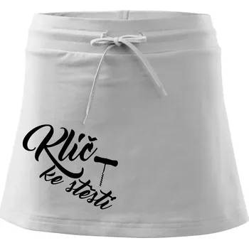 Dámská sukně Klíč ke štěstí vývrtka jednoduchá - Sportovní sukně - two in one - M ( Bílá )