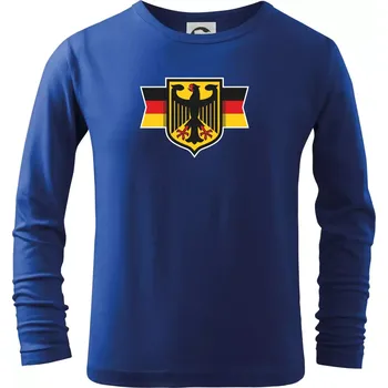 Chlapecké tričko Německá orlice a vlajka - Triko dětské Long Sleeve - 146 cm/10 let ( Královská modrá )