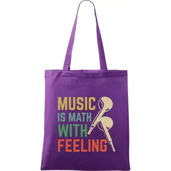 Music is math with feeling - Taška bavlněná - 42 x 38 cm ( Fialová )