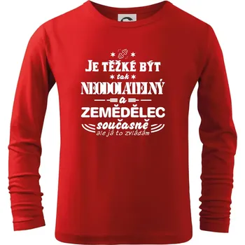 Chlapecké tričko Je těžké být neodolatelný zemědělec - Triko dětské Long Sleeve - 122 cm/6 let ( Červená )