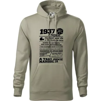 Pánská mikina 1937 v Kostce - Mikina pánská Cape s kapucí - 4XL ( Light khaki )