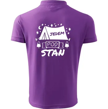 Pánská košile Jedem pod stan - Polokošile pánská Pique Polo 203 - 3XL ( Fialová )