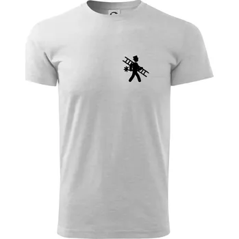 Pánské tričko Kominík logo prso - Triko extra velké (5-8XL) - 6XL ( Světlešedý Melír )