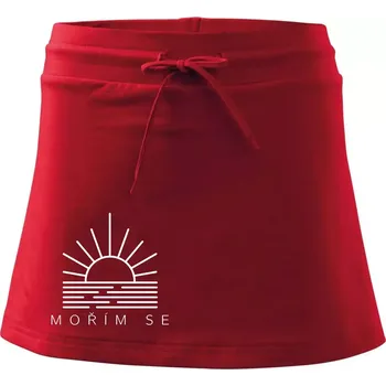 Dámská sukně Ikona - mořím se - Sportovní sukně - two in one - L ( Červená )