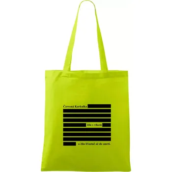 Červená karkulka žila s vlkem - Taška bavlněná - 42 x 38 cm ( Limetková )