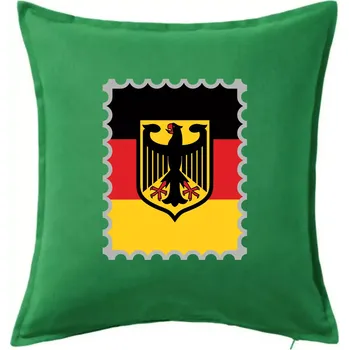 Polštář Německá známka - vlajka - Polštář 50x50 - 50x50 - Pouze potah ( Středně zelená )