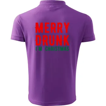 Pánská košile Merry Drunk I'm Christmas - Polokošile pánská Pique Polo 203 - L ( Fialová )