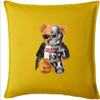 Polštář Medvídek terminátor - Polštář 50x50 - 50x50 - Pouze potah ( Žlutá )