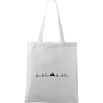 Nákupní taška Hory EKG - Taška bavlněná - 42 x 38 cm ( Bílá )
