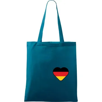 Germany love malé - Německá vlajka - Taška bavlněná - 42 x 38 cm ( Petrolejová )