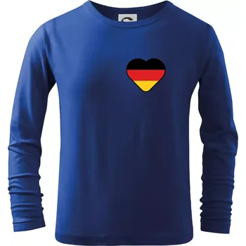 Chlapecké tričko Germany love malé - Německá vlajka - Triko dětské Long Sleeve - 122 cm/6 let ( Královská modrá )