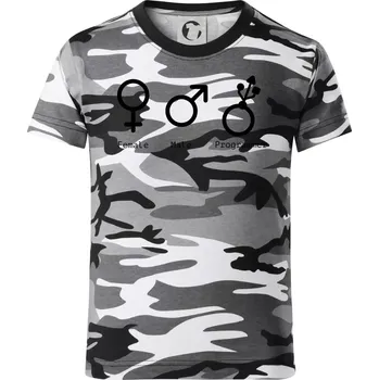 Chlapecké tričko Female male programmer - Dětské maskáčové triko - 146 cm/10 let ( Šedý maskáč )