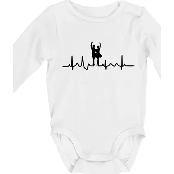 Kojenecký body EKG tanec - pár - Body kojenecké s dlouhým rukávem - Dlouhý r. 3-6 měs ( Bílá )