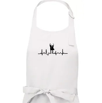 Kuchyňská zástěra EKG tanec - pár - Dámská zástěra na vaření - Univerzální velikost ( Bílá )