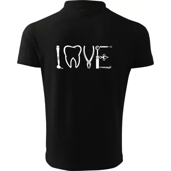 Pánská košile Love zubař - Polokošile pánská Pique Polo 203 - L ( Černá )