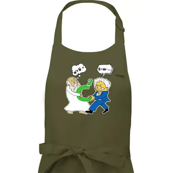 Kuchyňská zástěra Pythagoras a Albert boj o C - Dámská zástěra na vaření - Univerzální velikost ( Khaki )