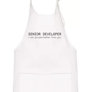 Kuchyňská zástěra Senior developer google better than you - Dětská zástěra na vaření - Univerzální velikost ( Bílá )