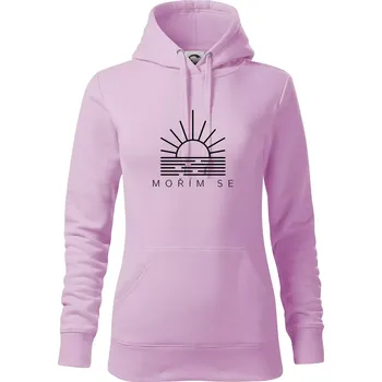 Dámská mikina Ikona - mořím se - Mikina dámská Cape s kapucí - S ( Orchid )