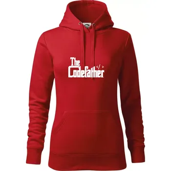 Dámská mikina The codefather - Mikina dámská Cape s kapucí - S ( Červená )