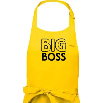 Kuchyňská zástěra Big boss mini boss - Pánská zástěra na vaření - Univerzální velikost ( Žlutá )