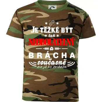 Je těžké být neodolatelný traktorista - Dětské maskáčové triko - 122 cm/6 let ( Hnědý maskáč )